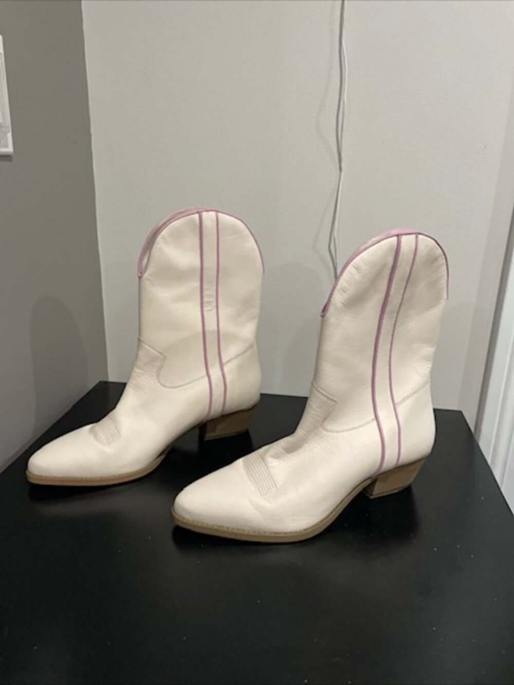 Free People We The Montage Tall Boot Western Birch Ivory Leather 38.5/8.5 NEW